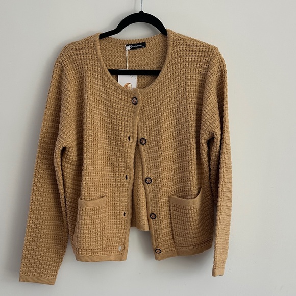 PrettyGarden Sweaters - Cozy Tan Waffle Knit Cardigan